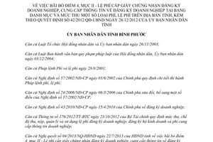 Quyết định 38/2013/QĐ-UBND lệ phí cấp giấy chứng nhận đăng ký doanh nghiệp Bình Phước