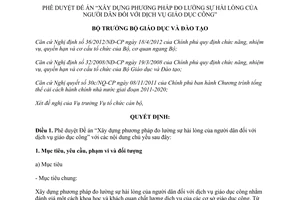 Quyết định 3982/QĐ-BGDĐT năm 2013 đo lường sự hài lòng dịch vụ giáo dục công