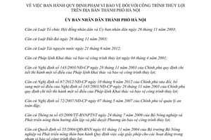 Quyết định 37/2013/QĐ-UBND phạm vi bảo vệ công trình thủy lợi Hà Nội