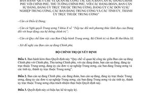 Quyết định 198-QĐ/TW 2013 Quy chế quan hệ công tác giữa Ban cán sự đảng Chính phủ với Chính phủ