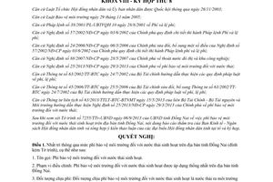 Nghị quyết 90/2013/NQ-HĐND năm 2013 phí bảo vệ môi trường nước thải sinh hoạt Đồng Nai