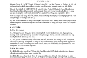 Kế hoạch 2663/KH-UBND 2013 cải thiện môi trường kinh doanh nâng cao chỉ số  cạnh tranh Cao Bằng