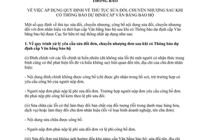 Thông báo 8006/TB-SHTT 2013 sửa đổi chuyển nhượng sau khi có thông báo dự định cấp văn bằng bảo hộ