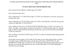 Quyết định 38/2013/QĐ-UBND giá bán nước sạch Hà Nội