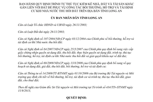 Quyết định 50/2013/QĐ-UBND trình tự kiểm kê nhà đất tài sản khác gắn liền với đất Long An