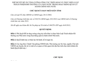Quyết định 1735/QĐ-UBND năm 2013 tăng cường thực hiện Luật Trách nhiệm bồi thường Bình Phước