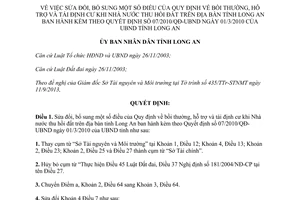 Quyết định 51/2013/QĐ-UBND bồi thường hỗ trợ tái định cư thu hồi đất Long An