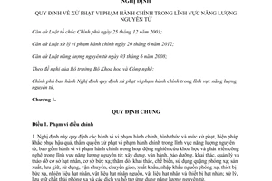 Nghị định 107/2013/NĐ-CP xử phạt vi phạm hành chính năng lượng nguyên tử