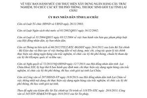 Quyết định 23/2013/QĐ-UBND mức chi xây dựng ngân hàng câu trắc nghiệm tổ chức kỳ thi Lai Châu