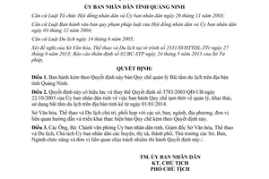 Quyết định 2526/2013/QĐ-UBND Quy chế quản lý Bãi tắm du lịch Quảng Ninh