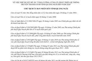 Quyết định 1365/QĐ-UBND năm 2013 củng cố phát triển hệ thống truyền thanh cơ sở Quảng Ngãi đến 2020