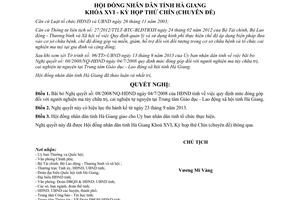 Nghị quyết 108/NQ-HĐND năm 2013 bãi bỏ 08/2008/NQ-HĐND đóng góp người nghiện ma túy Hà Giang