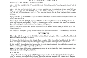 Quyết định 53/2013/QĐ-UBND chi phí duy tu tái tạo kết cấu hạ tầng khu công nghiệp Nam Cấm