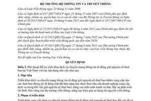 Quyết định 1178/QĐ-BTTTT năm 2013 triển khai chuyển mạng thông tin di động giữ nguyên thuê bao