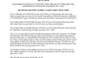 Quyết định 2152/QĐ-BNN-TCCB năm 2013 quản lý tổ chức điều tra kiểm kê rừng toàn quốc