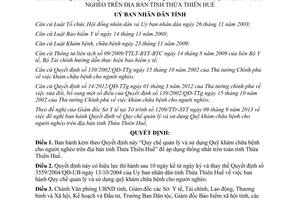 Quyết định 39/2013/QĐ-UBND quản lý sử dụng Quỹ khám chữa bệnh người nghèo Thừa Thiên Huế