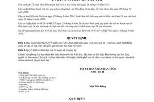 Quyết định 48/2013/QĐ-UBND quản lý di tích lịch sử văn hóa bảo vật Hà Nam