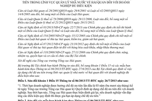 Thông tư 133/2013/TT-BTC ưu tiên quản lý hải quan doanh nghiệp đủ điều kiện