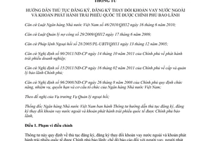 Thông tư 22/2013/TT-NHNN năm 2013 thủ tục đăng ký khoản vay nước ngoài