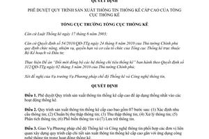 Quyết định 945/QĐ-TCTK năm 2013 Quy trình sản xuất thông tin thống kê cấp cao Tổng cục Thống kê