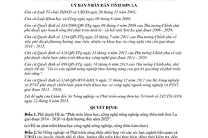 Quyết định 2139/QĐ-UBND năm 2013 Phát triển khoa học công nghệ nông nghiệp nông thôn Sơn La