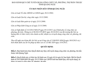 Quyết định 45/2013/QĐ-UBND Quy chế tuyển dụng công chức xã Quảng Ngãi