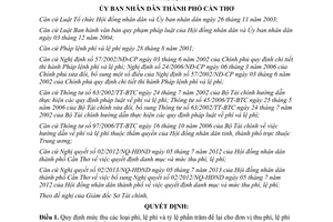 Quyết định 20/2013/QĐ-UBND mức thu phí lệ phí tỷ lệ phần trăm để lại cho đơn vị thu phí