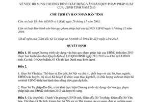 Quyết định 1765/QĐ-UBND năm 2013 xây dựng văn bản quy phạm pháp luật Bình Phước