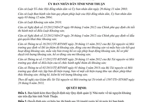 Quyết định 64/2013/QĐ-UBND quản lý Nhà nước tài nguyên khoáng sản Ninh Thuận