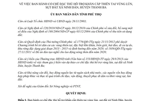 Quyết định 31/2013/QĐ-UBND hỗ trợ khẩn cấp thiên tai vùng lún sụt đất Phú Thọ