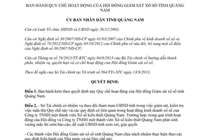 Quyết định 2942/QĐ-UBND năm 2013 Quy chế hoạt động Hội đồng Giám sát xổ số Quảng Nam