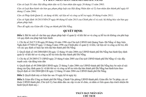 Quyết định 6587/QĐ-UBND 2013 bãi bỏ văn bản quy phạm quản lý vũ khí thô sơ công cụ hỗ trợ Đà Nẵng