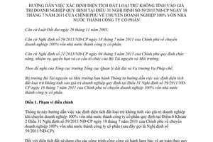 Thông tư 26/2013/TT-BTNMT xác định diện tích đất loại trừ giá trị doanh nghiệp