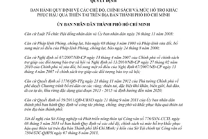 Quyết định 41/2013/QĐ-UBND chế độ chính sách khắc phục hậu quả thiên tai Hồ Chí Minh