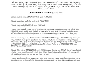Quyết định 2359/QĐ-UBND 2013 mức thu nộp quản lý phân chia phí sử dụng bến bãi cửa khẩu Quảng Bình