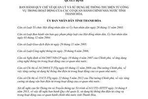 Quyết định 3380/2013/QĐ-UBND Quy chế quản lý sử dụng Thư điện tử công vụ Thanh Hóa