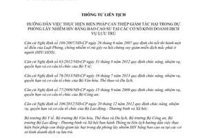 Thông tư liên tịch 29/2013/TTLT-BYT-BVHTTDL-BCA-BLĐTBXH hướng dẫn biện pháp can thiệp giảm tác hại