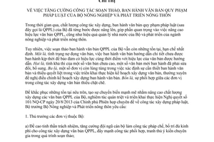 Chỉ thị 3480/CT-BNN-PC năm 2013 tăng cường soạn thảo ban hành văn bản pháp luật