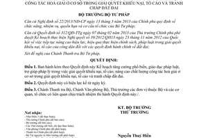 Quyết định 2423/QĐ-BTP năm 2013 tăng cường phổ biến giáo dục pháp luật khiếu nại tố cáo