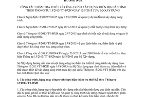 Hướng dẫn 05/HD-SXD năm 2013 thẩm tra thiết kế công trình xây dựng theo 13/2013/TT-BXD Bình Định