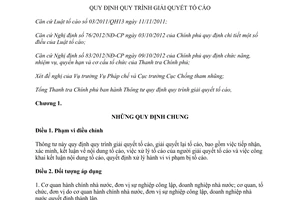 Thông tư 06/2013/TT-TTCP quy định quy trình giải quyết tố cáo