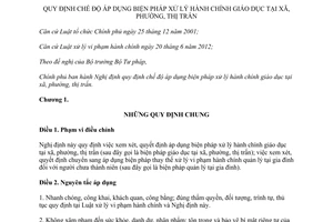 Nghị định 111/2013/NĐ-CP xử lý hành chính giáo dục xã phường thị trấn