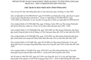 Quyết định 1470/QĐ-UBND năm 2013 Quy hoạch ngành y tế Vĩnh Long 2011 - 2020