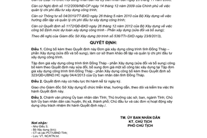 Quyết định 879/QĐ-UBND.HC năm 2013 Đơn giá xây dựng công trình Đồng Tháp