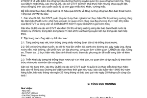 Công văn 4440/TCĐBVN-KHCN&ATGT năm 2013 tăng cường bảo đảm thoát nước