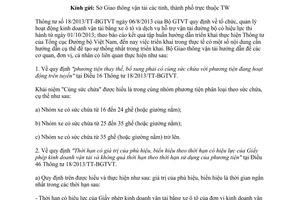 cÔNG VĂN 10788/BGTVT-VT hướng dẫn Thông tư 18/2013/TT-BGTVT