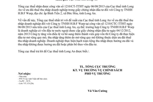 Công văn 3376/TCT-CS năm 2013 chính sách thuế thu nhập doanh nghiệp Tổng cục Thuế