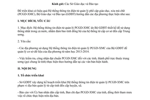 Công văn 7475/BGDĐT-KHTC năm 2013 hệ thống thông tin điện tử quản lý phổ cập giáo dục