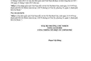 Công văn 8622/VPCP-TT năm 2013 đính chính Công báo