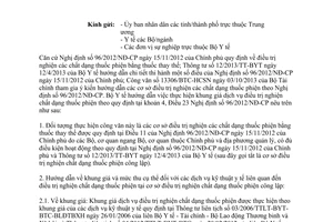 Công văn 6544/BYT-KH-TC năm 2013 giá dịch vụ điều trị nghiện chất dạng thuốc phiện Bộ Y tế